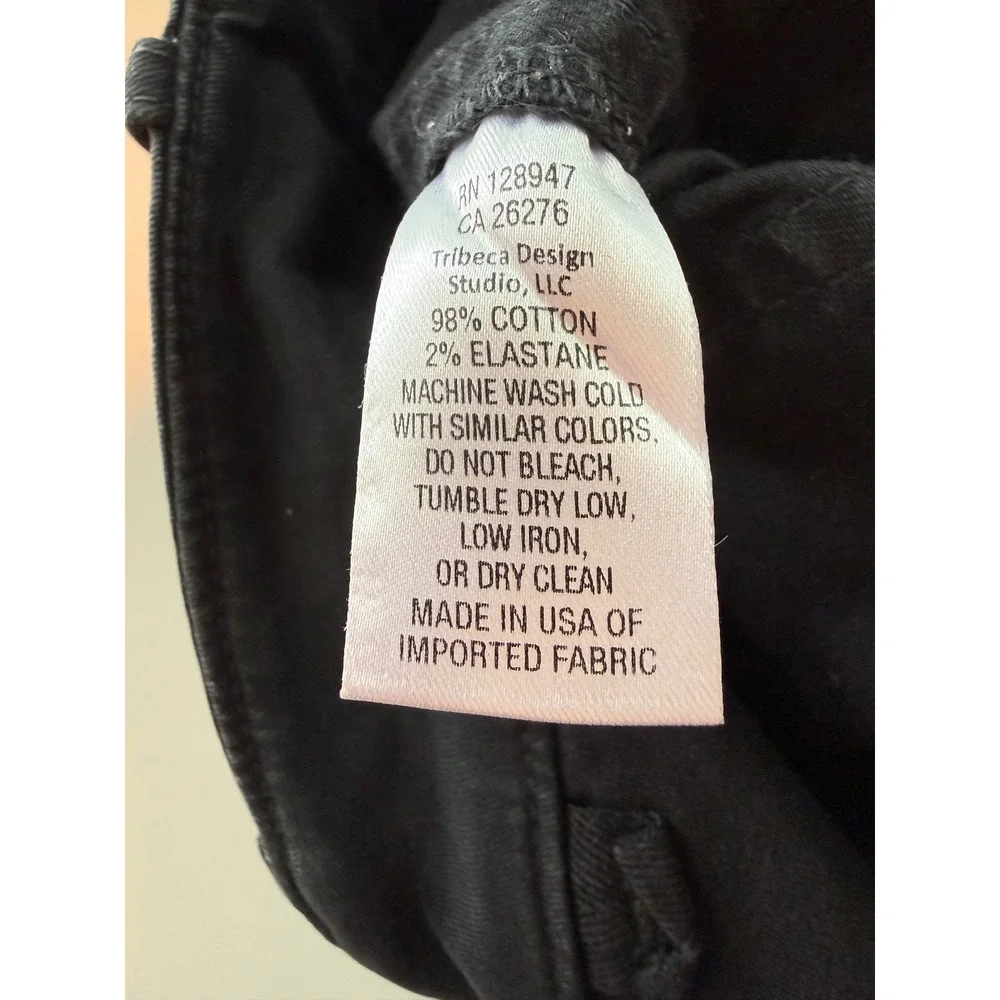 Nili Lotan Jenna Pants Washed Black High Rise Crop Raw Hem Size 2